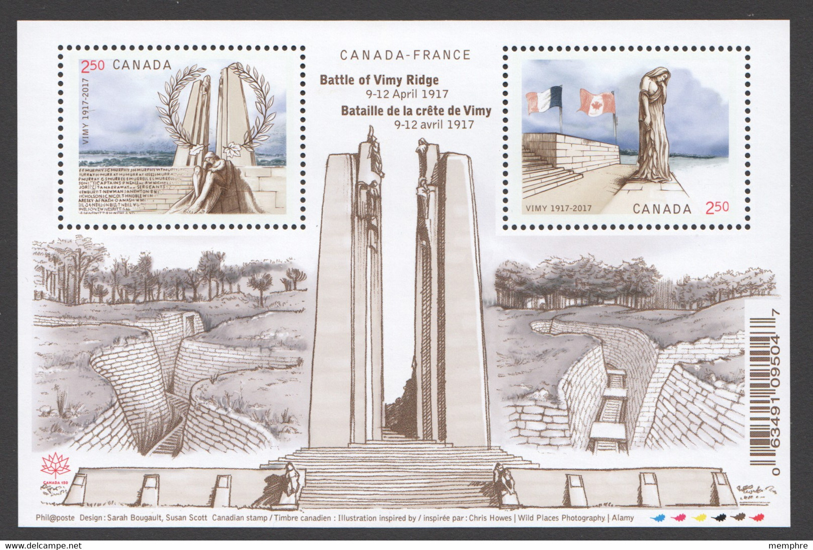 2017 Vimy Memorial  Sc 2981 **  MNH - Neufs