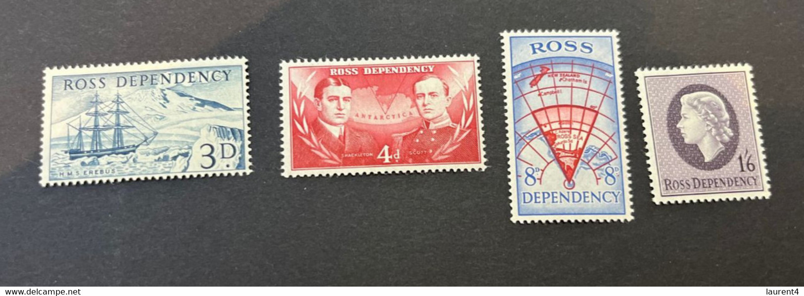 (stamp 15-10-2022) Ross Dependencies (4 Mint Stamps) 1954 (1957) - Unused Stamps