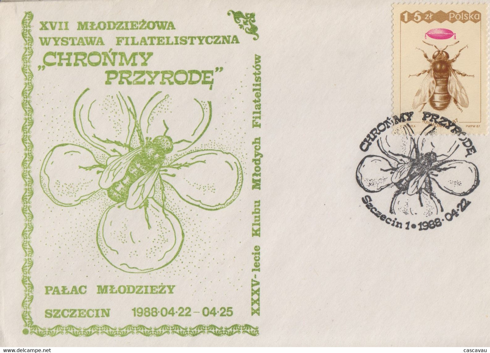 Enveloppe  FDC  1er  Jour    POLOGNE     Apiculture    SZCZECIN   1988 - Honeybees