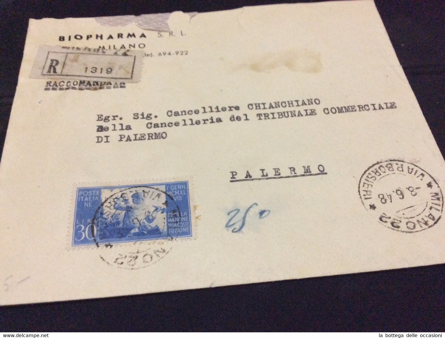 ITALIA  Storia Postale   Chianciano 30 Lire Isolato - Libië