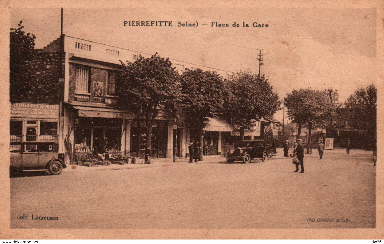 Pierrefitte-sur-Seine (93) La Place De La Gare, épicerie - Collection Laurenson - Carte Combier Non Circulée - Pierrefitte Sur Seine