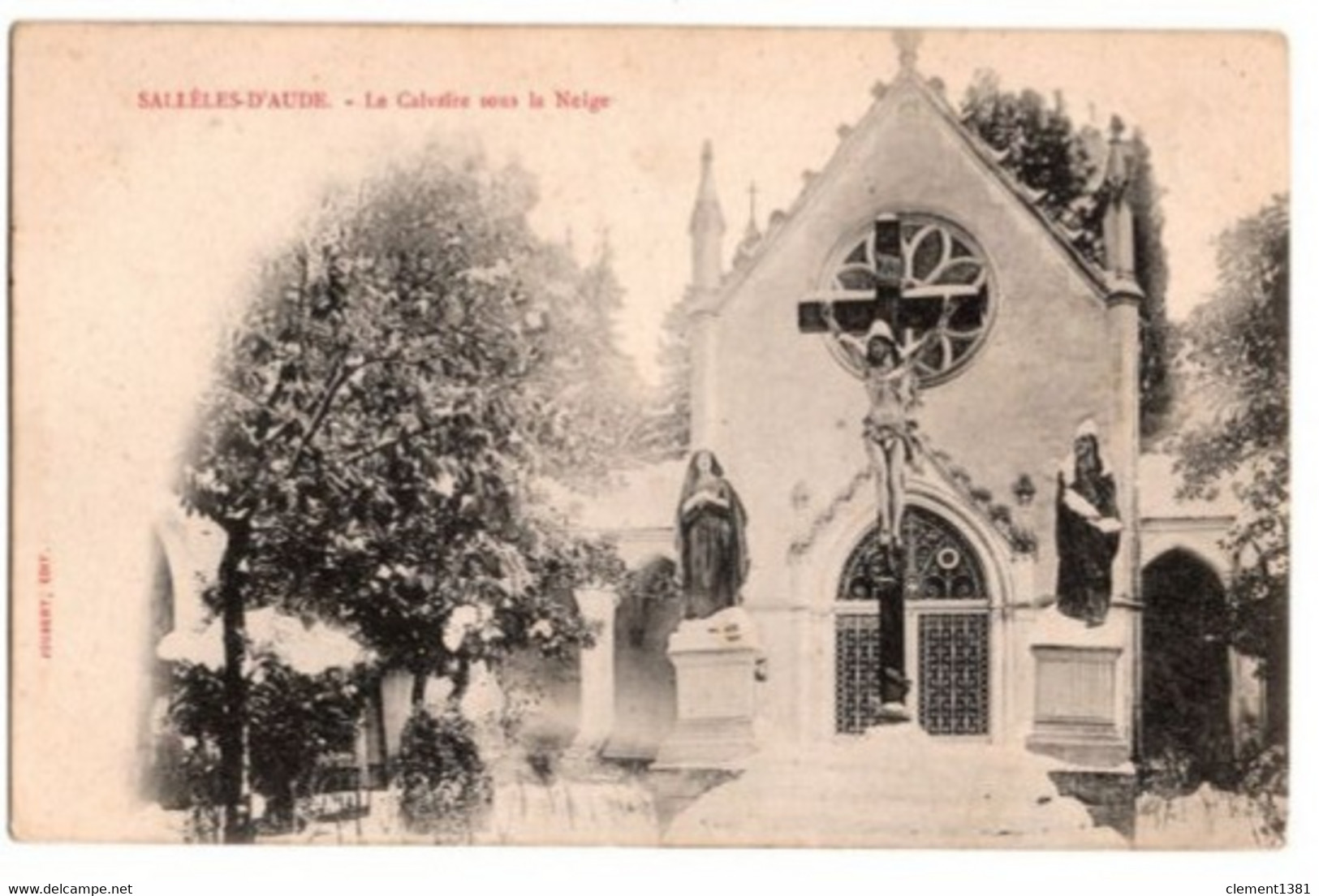 Salleles D'aude Le Calvaire Sous La Neige - Salleles D'Aude