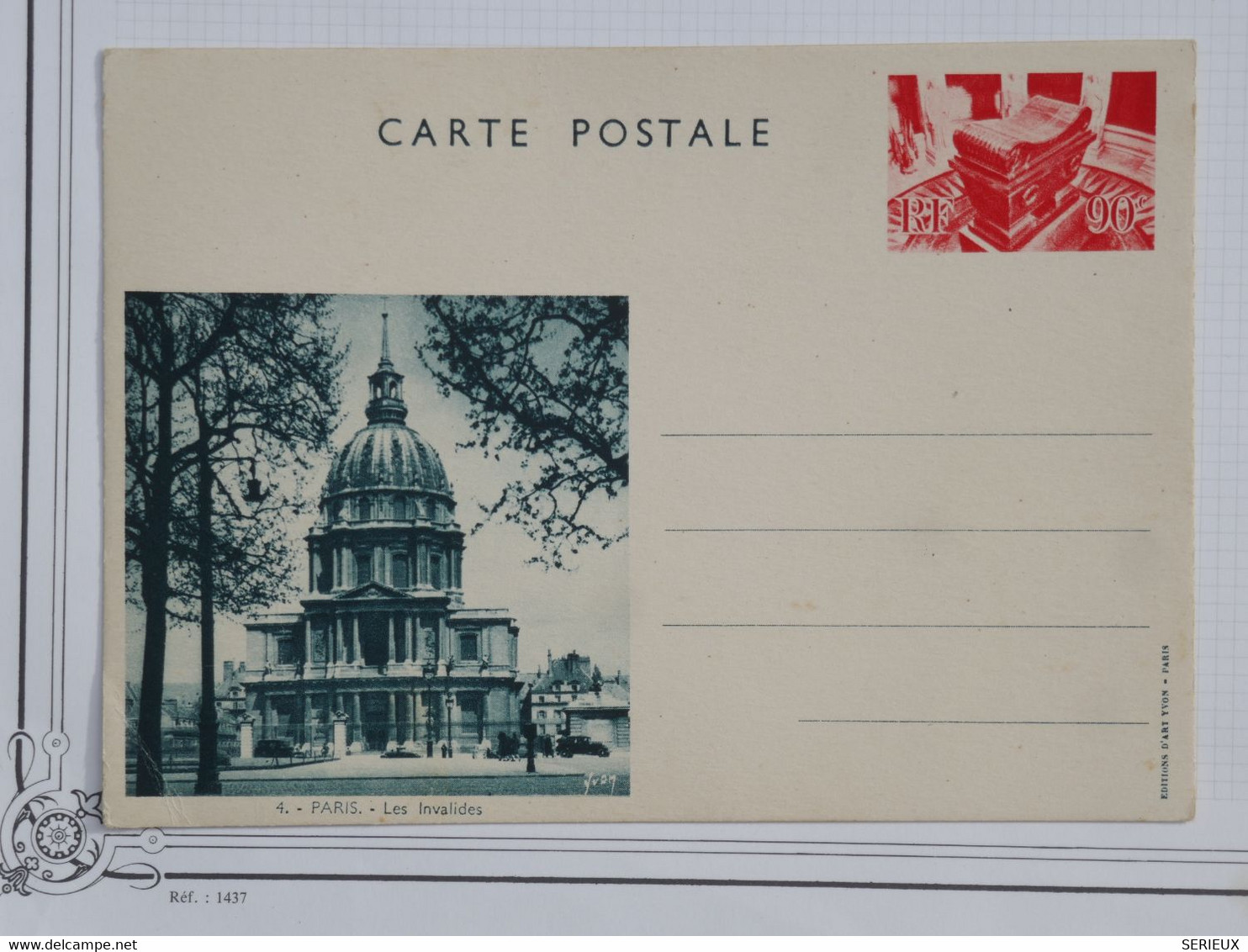 BG7 FRANCE BELLE CARTE ENTIER RR 1938 ++PARIS LES INVALIDES  +++ - Autres & Non Classés