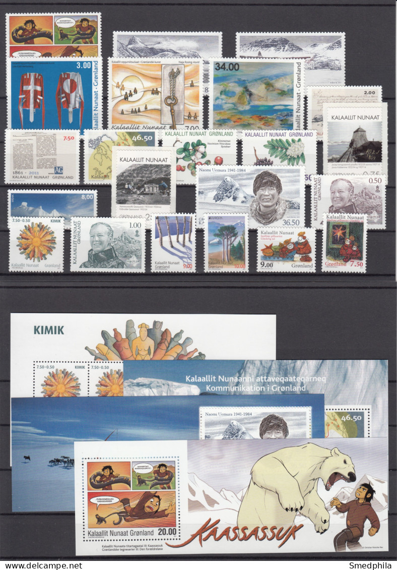 Greenland 2011 - Full Year MNH ** Excluding Self-Adhesive Stamps - Volledige Jaargang