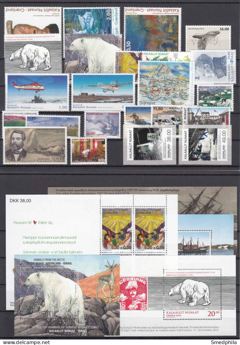 Greenland 2013 - Full Year MNH ** Excluding Self-Adhesive Stamps - Annate Complete
