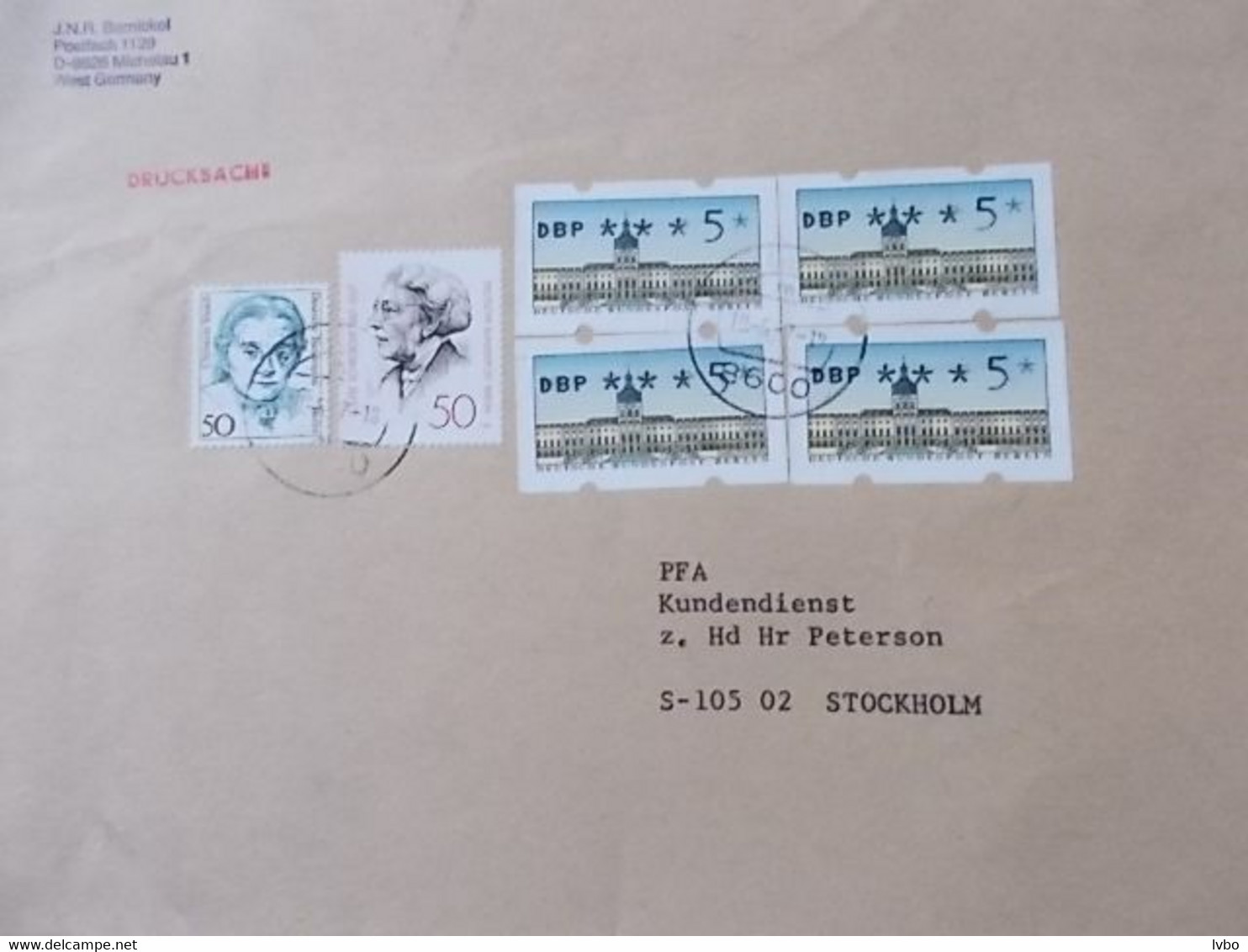 Berlin Brief Gelaufen Nach Stockholm 1987 - Sobres Privados - Usados