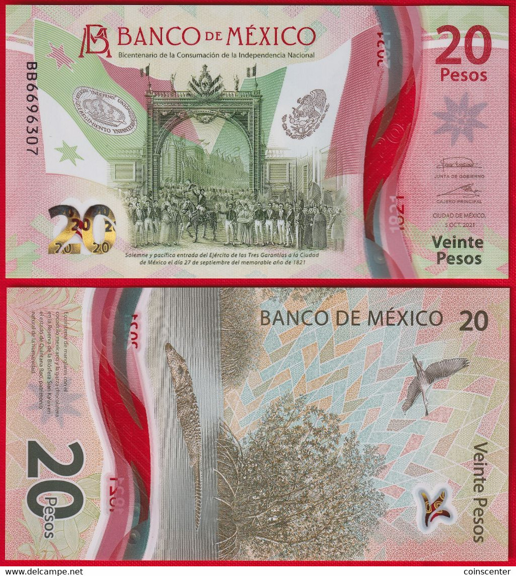 Mexico 20 Pesos 2021 P-W132 Polymer UNC - Mexico
