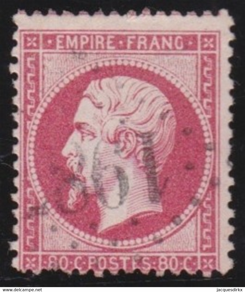 France   .    Y&T   .   24   (2 Scans)       .    O    .    Oblitéré - 1862 Napoléon III