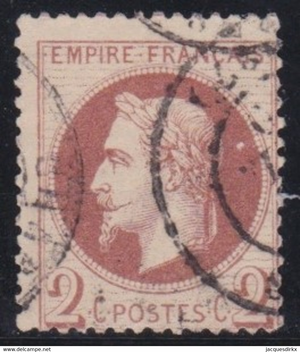 France   .    Y&T   .   26   (2 Scans)     .   O    .    Oblitéré - 1863-1870 Napoléon III. Laure