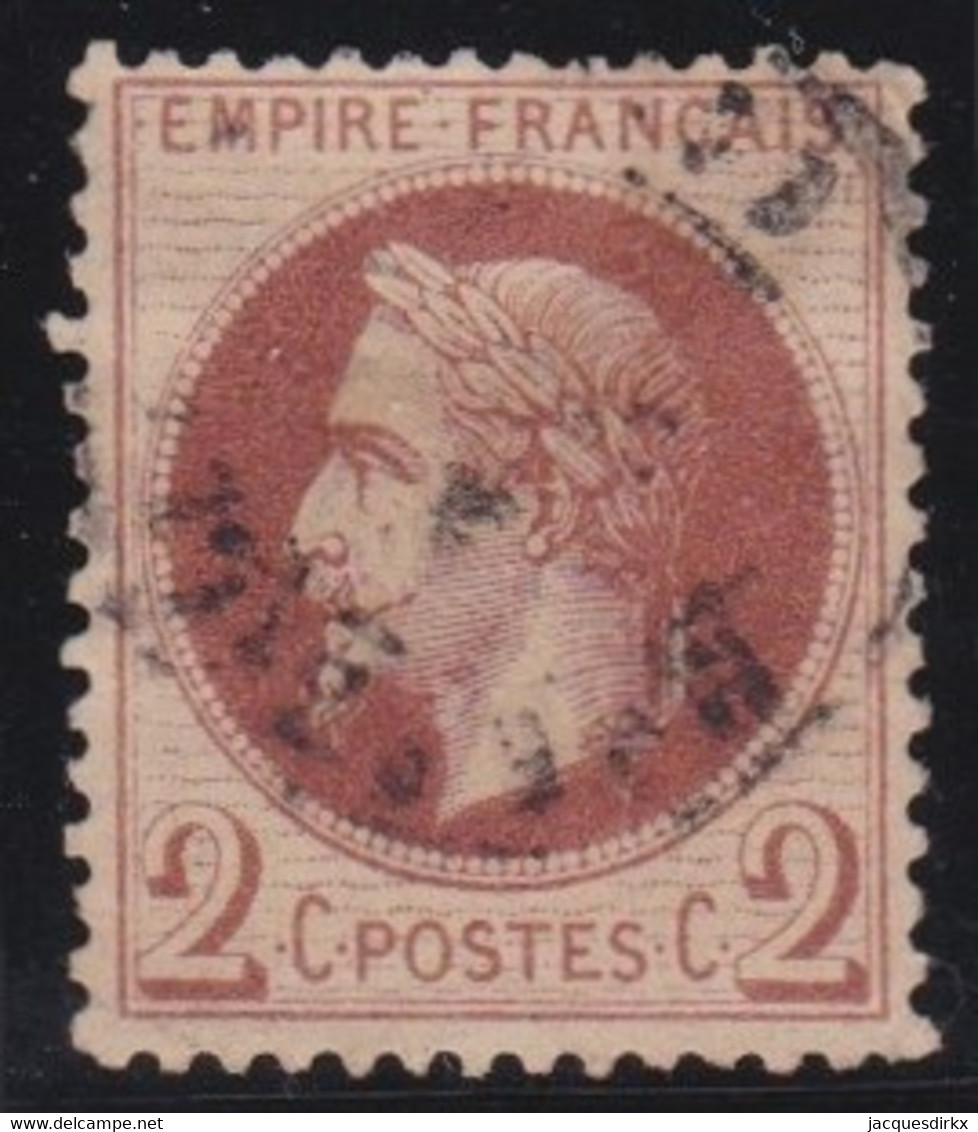 France   .    Y&T   .   26   (2 Scans)     .   O    .    Oblitéré - 1863-1870 Napoléon III. Laure