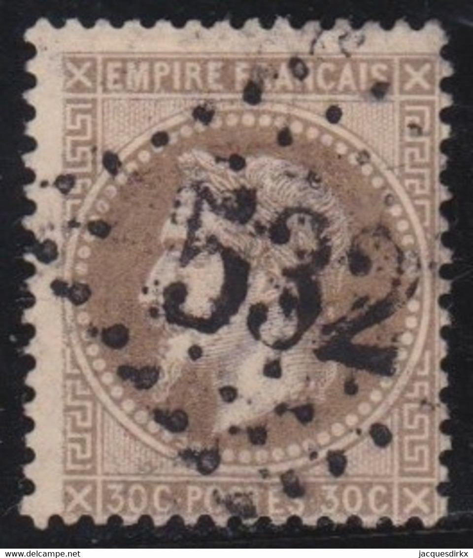 France   .    Y&T   .   30   .     O     .   Oblitéré - 1863-1870 Napoléon III. Laure