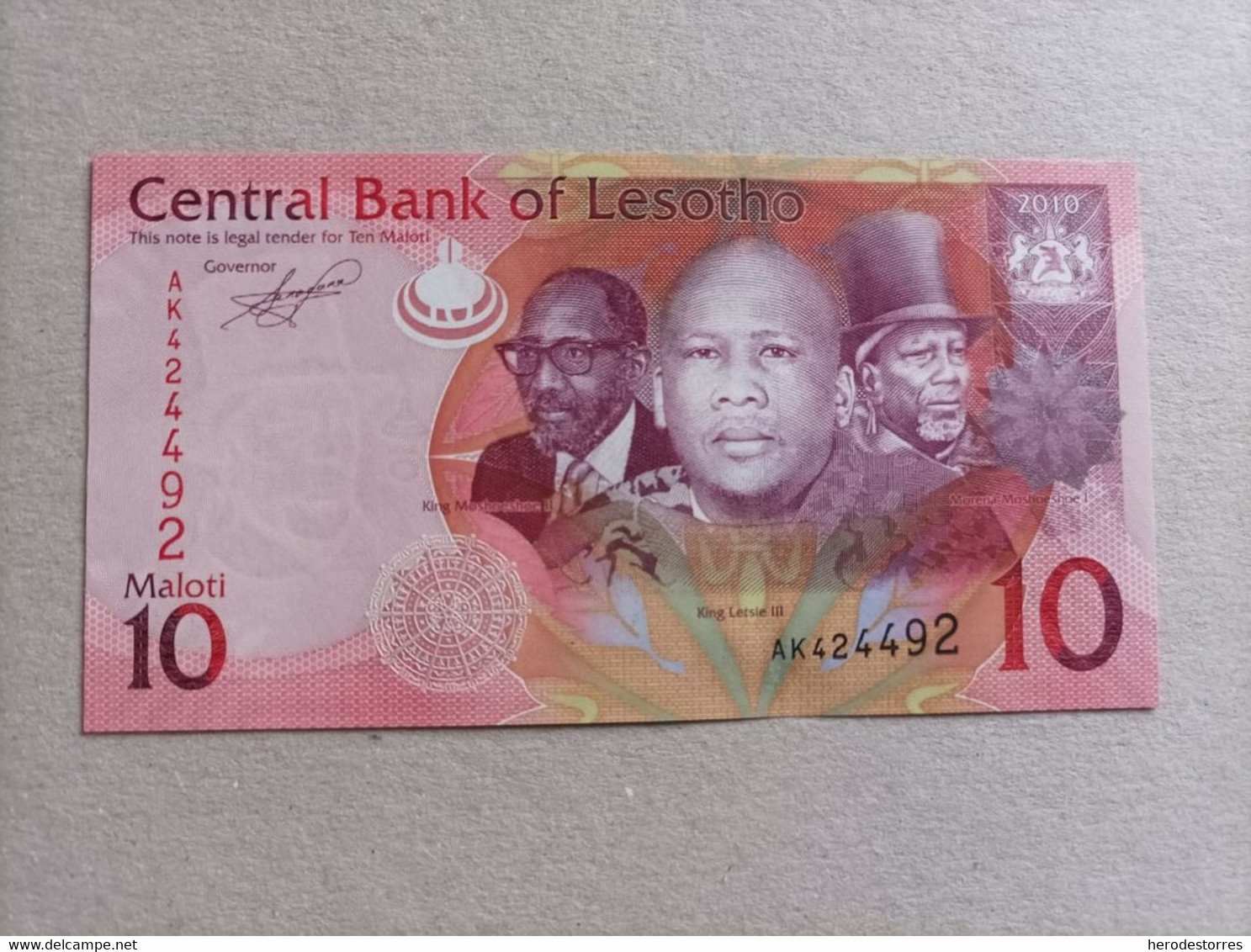 Billete De Lesotho De 10 Malothi, Año 2010, UNCIRCULATED - Lesoto