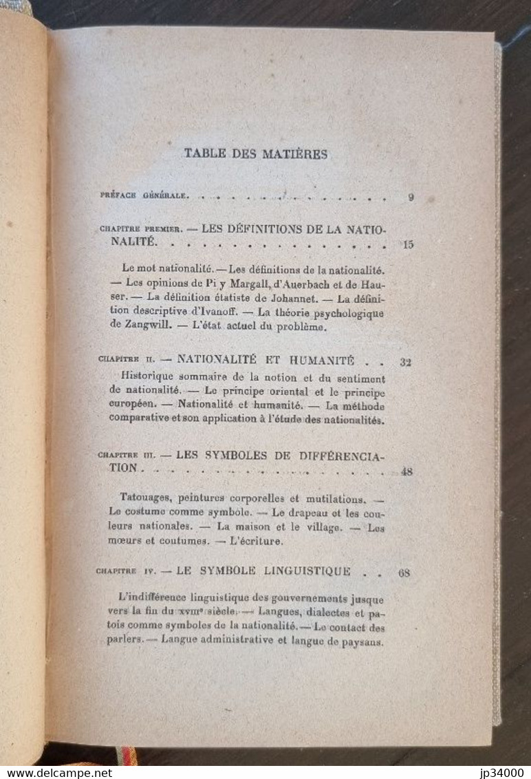 TRAITE COMPARATIF des NATIONALITES par A. Van Gennep ( Payot 1922) Sociologie