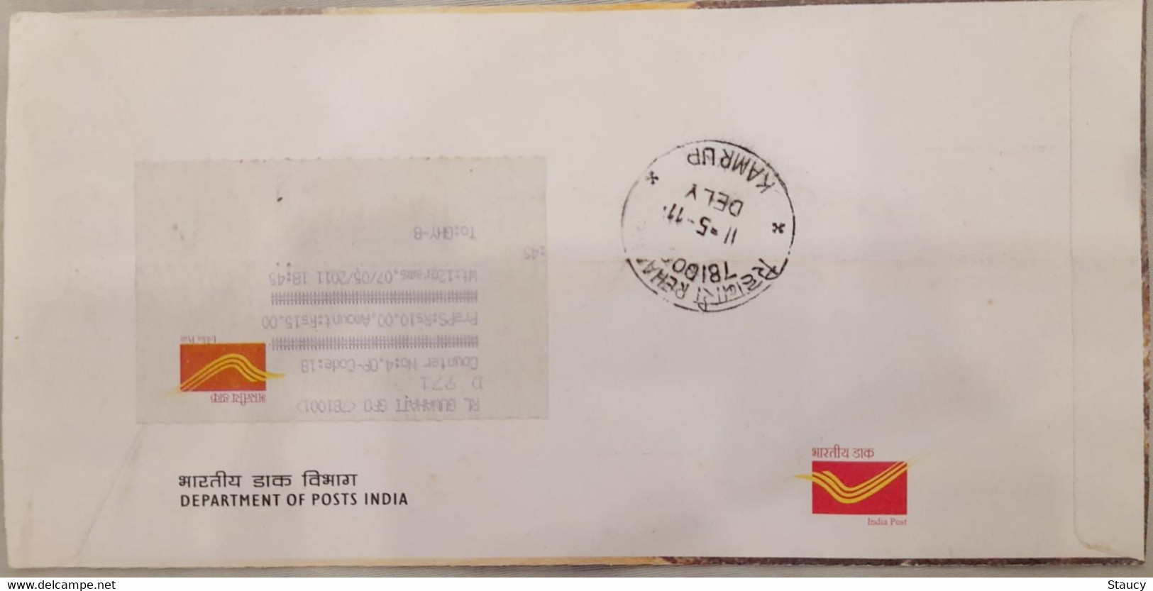 India 07.05.2011 RABINDRANATH TAGORE Miniature Sheet MS "Issue Date" Registered Speed Post First Day Cover As Per Scan - Altri & Non Classificati