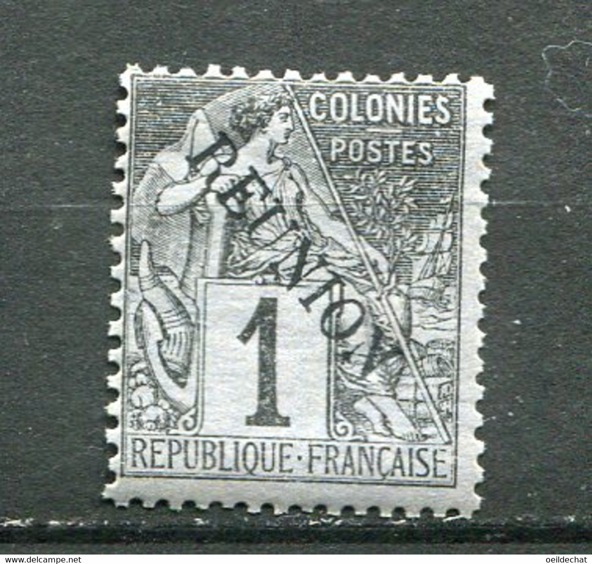 24230 REUNION N°17** 1c. Noir S. Azuré Alphée Dubois  1891  TB - Unused Stamps