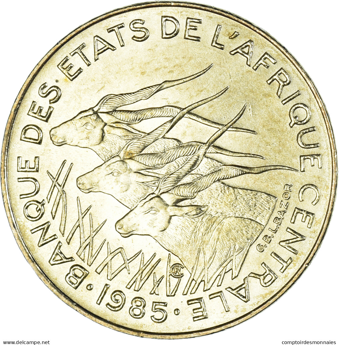 Monnaie, États De L'Afrique Centrale, 5 Francs, 1985 - Cameroun