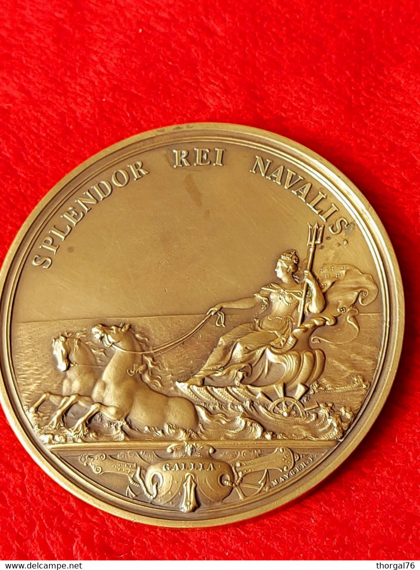 LOUIS XIV LE GRAND ROI TRES CHRETIEN MEDAILLE EN HOMMAGE A LA MARINE ROYALE - Before 1871