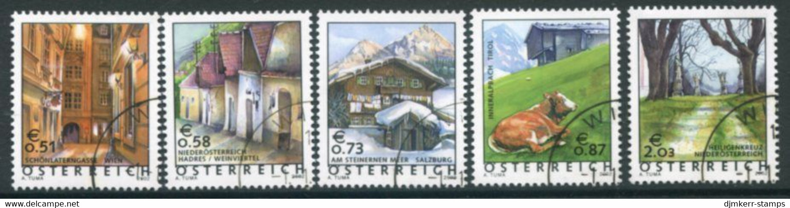 AUSTRIA 2002 Views Definitive. Used.  Michel 2363-67 - Gebruikt