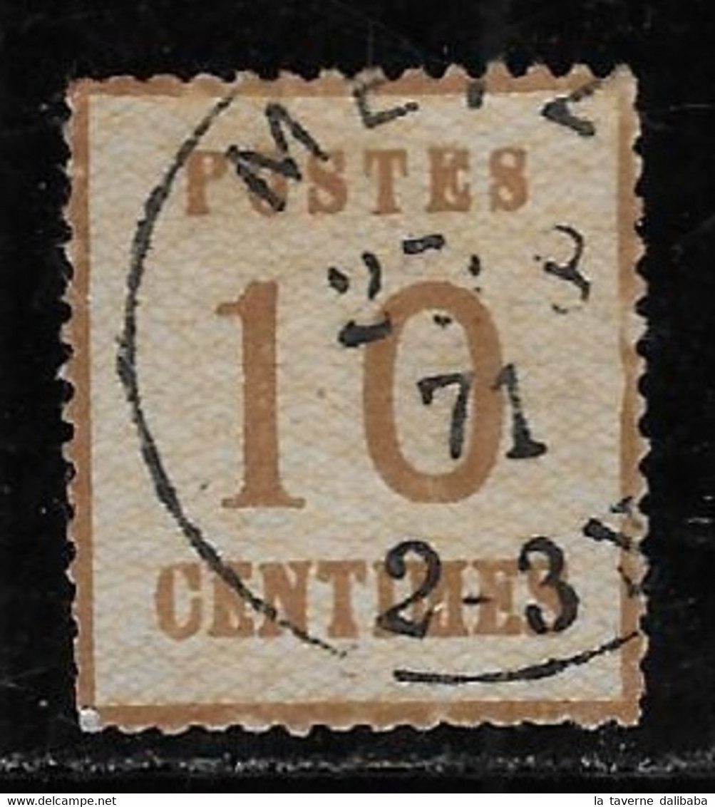 ALSACE-LORRAINE N° 5 10 C. BISTRE-BRUN OBLITERE COTE 8 € - Usados