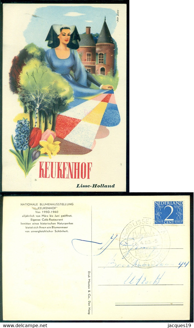 Nederland 1952 Ansichtkaart Keukenhof - Lisse - Lisse