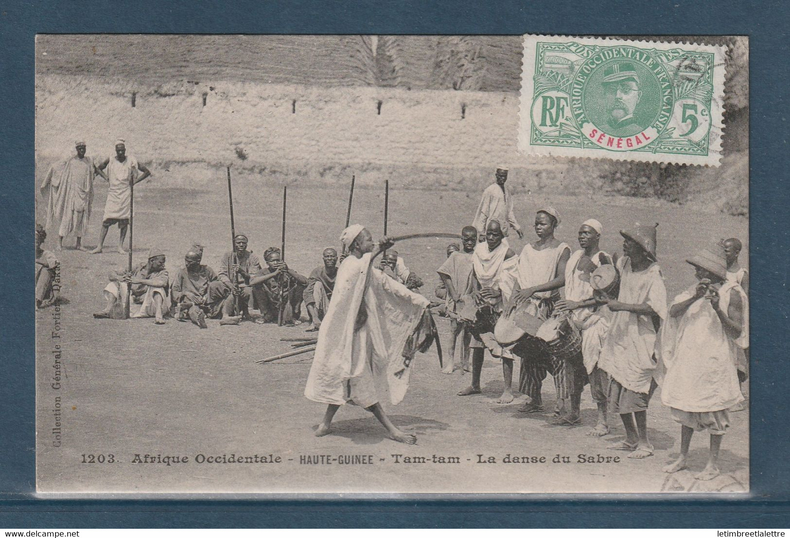 ⭐ Sénégal - YT N° 33 - Sur Carte Postale De Haut Guinée - Tam Tam La Danse Du Sabre - 1909 ⭐ - Guinée Française