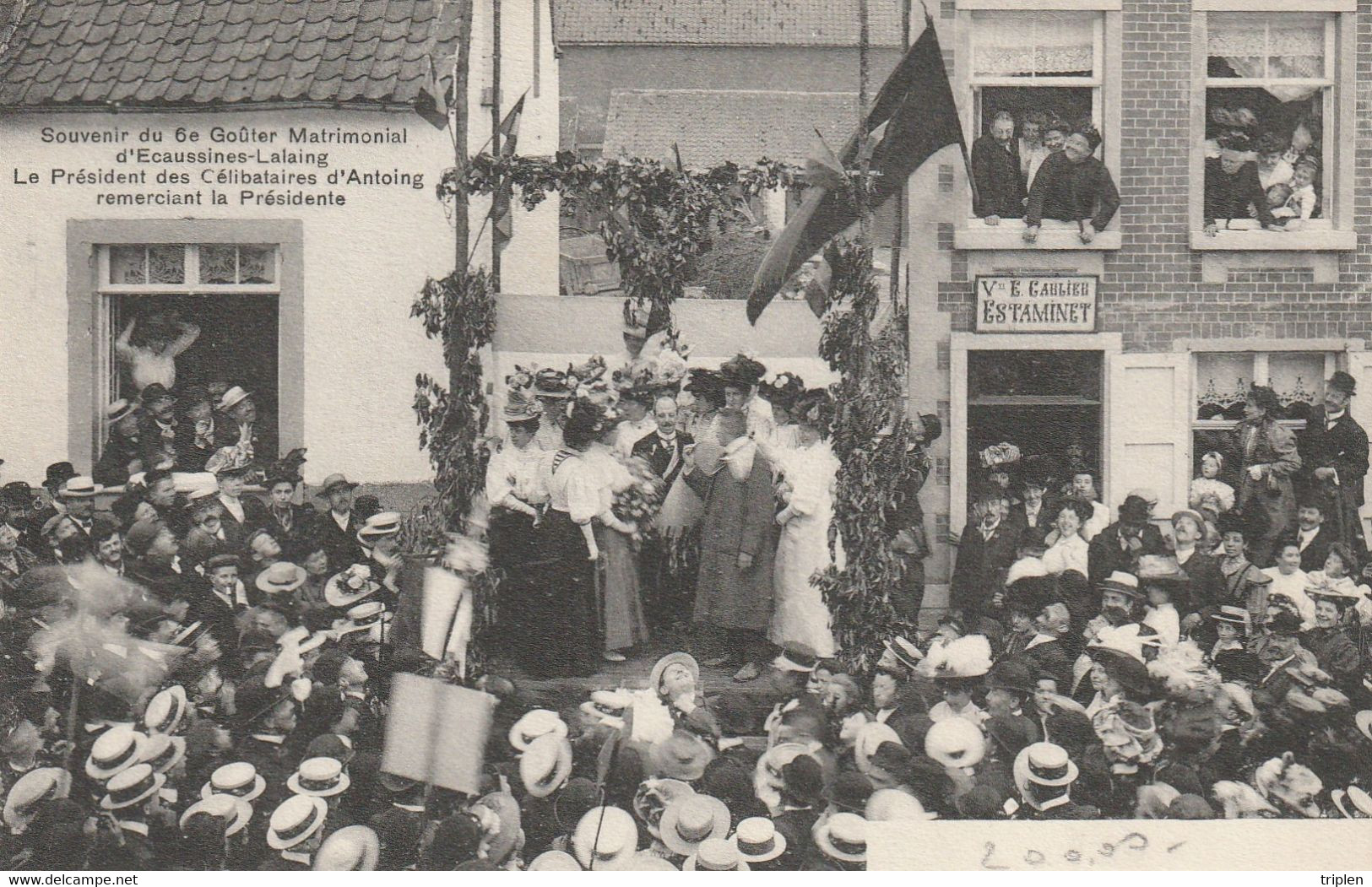 Ecaussines-Lalaing, Souvenir Du 6er Gouter Matrimonial, Le Président Des Célibataires D'Antoing Remerciant La Présidente - Ecaussinnes