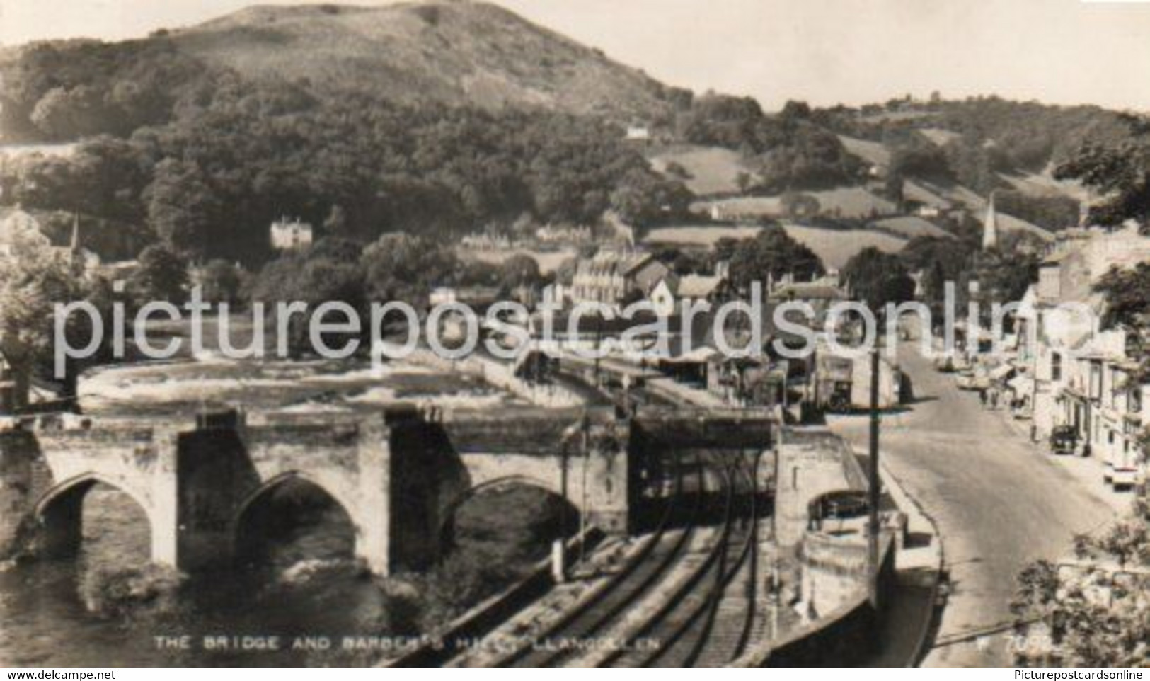 LLANGOLLEN THE BRIDGE AND BARBERS HILL OLD R/P BECKLE EDGED POSTCARD WALES - Denbighshire