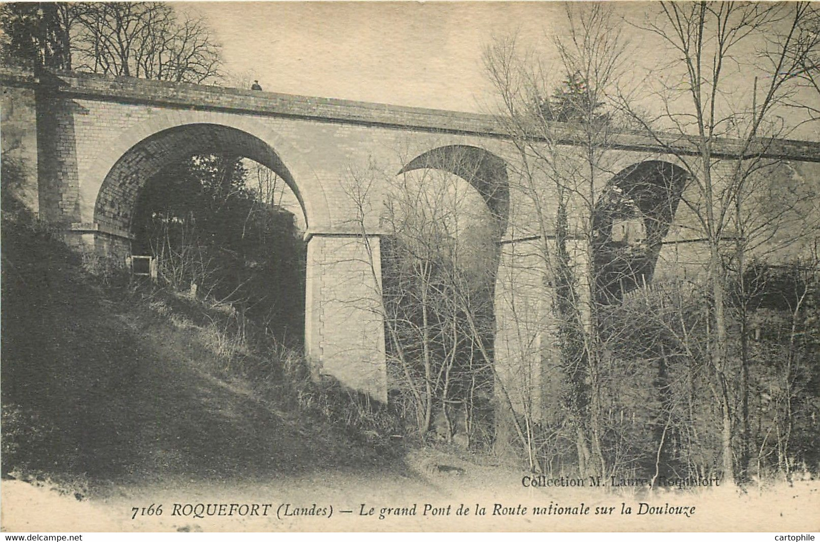 40 - ROQUEFORT - Lot De 2 Cpa - Pont Sur La Doulouze + Monument Aux Morts - Roquefort