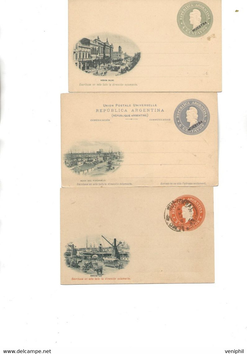 ARGENTINE - LOT DE 6 ENTIERS POSTAUX AVANT 1900 - Postal Stationery