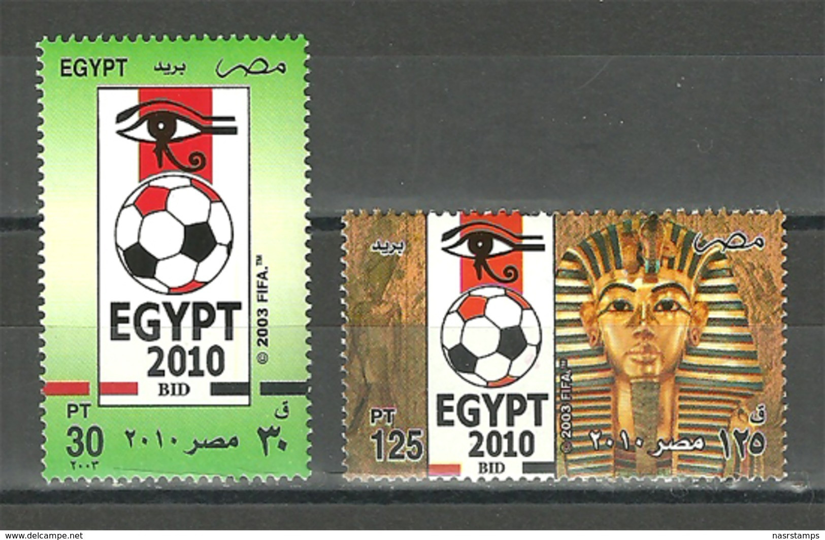 Egypt - 2003 - ( Egypt’s Bid For Hosting 2010 World Cup Soccer Championships ) - Set Of 2 - MNH (**) - Unused Stamps