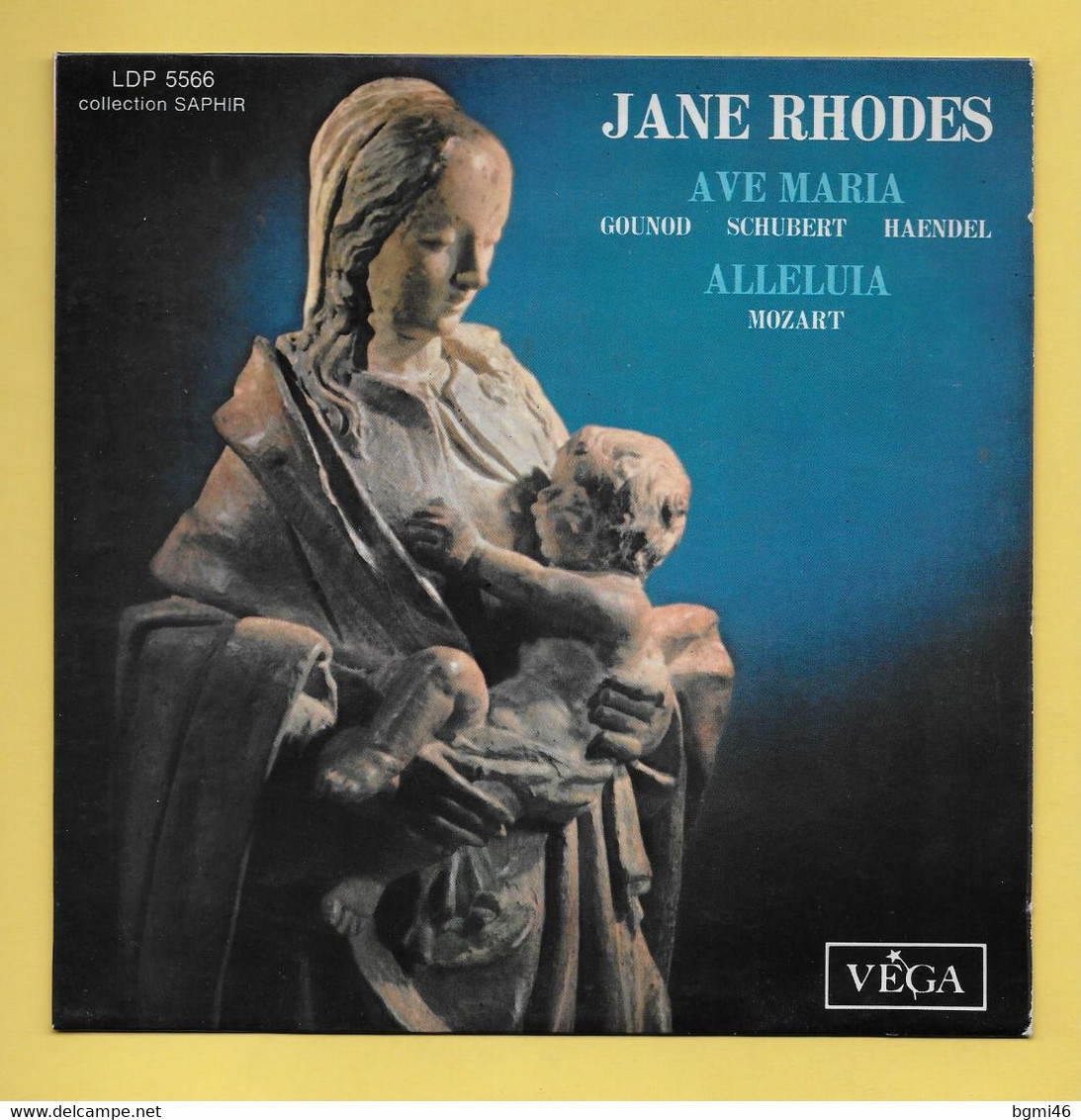 Disque Vinyle 45 Tours :  JANE  RHODES  :  4 Titres..Scan A  : Voir 2 Scans - Canciones Religiosas Y  Gospels