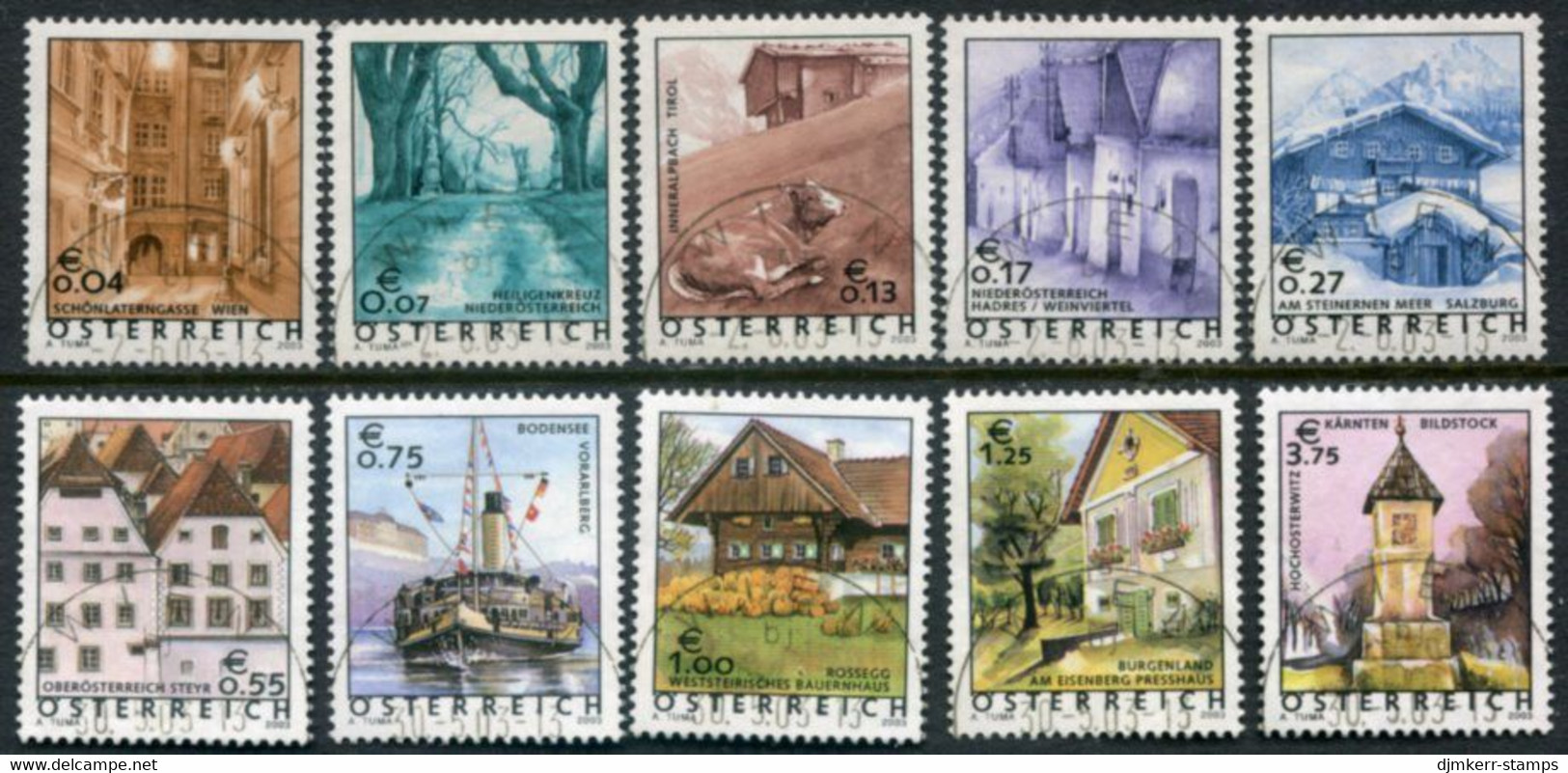 AUSTRIA 2003 Views Definitive. Used.  Michel 2415-24 - Used Stamps