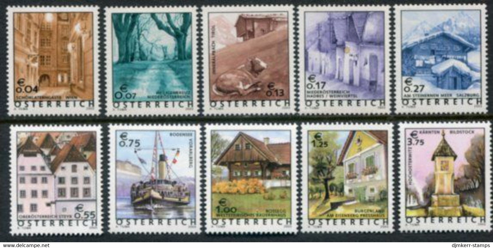 AUSTRIA 2003 Views Definitive. MNH / **.  Michel 2415-24 - Unused Stamps