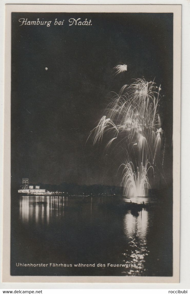 Hamburg Bei Nacht, Uhlenhorster Fährhaus U. Feuerwerk - Nord