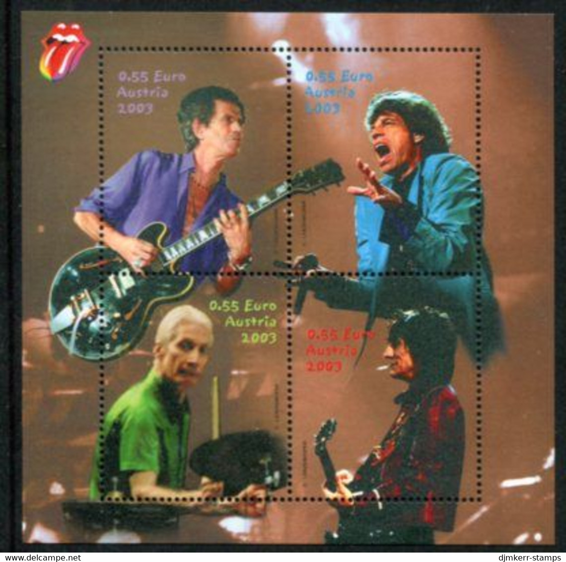 AUSTRIA 2003.Rolling Stones Block MNH / **.  Michel Block 21 - Blocs & Feuillets