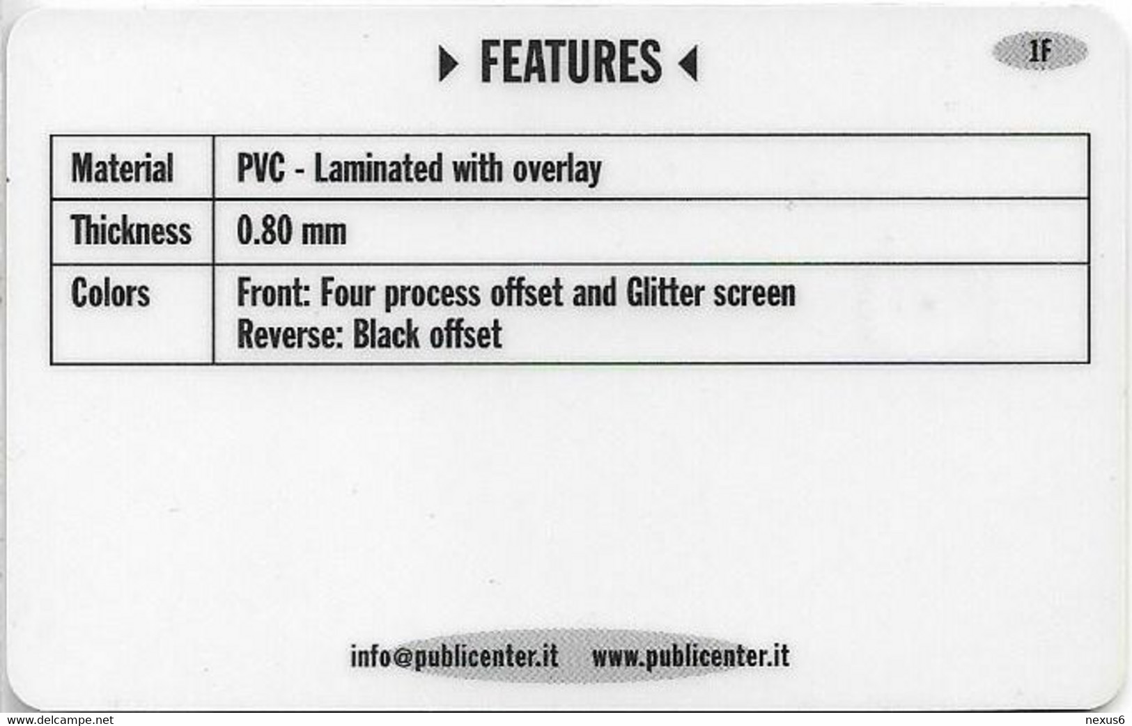 Italy - Publicenter Chip Promotional Card - Other & Unclassified