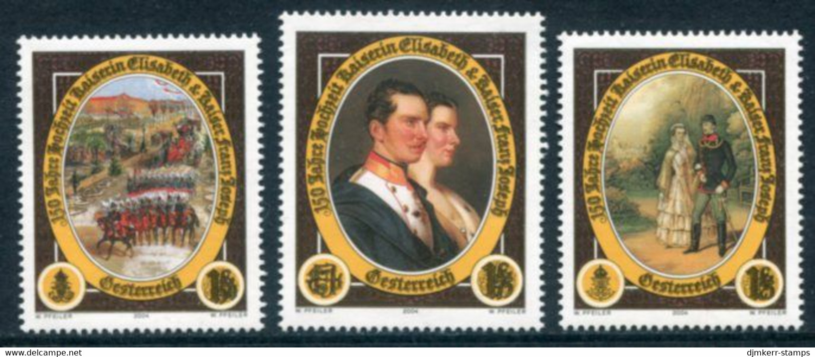 AUSTRIA 2004 Royal Wedding 150th Anniversary Singles Ex Block,MNH / **.  Michel 2473-75 - Nuevos