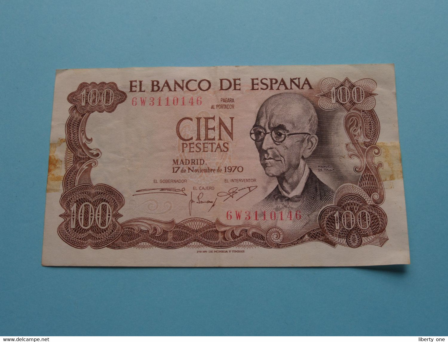 100 - Cien Pesetas - 1970 ( 6W3110146 ) Espana ( Voir / See > Scans ) Circulated ! - 100 Peseten