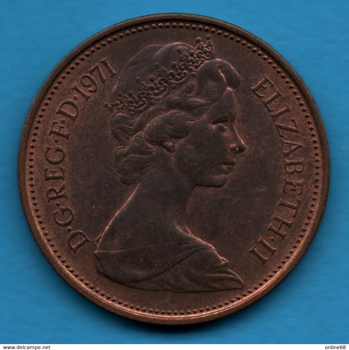UK 2 NEW PENCE 1971 KM# 916 QEII - 2 Pence & 2 New Pence