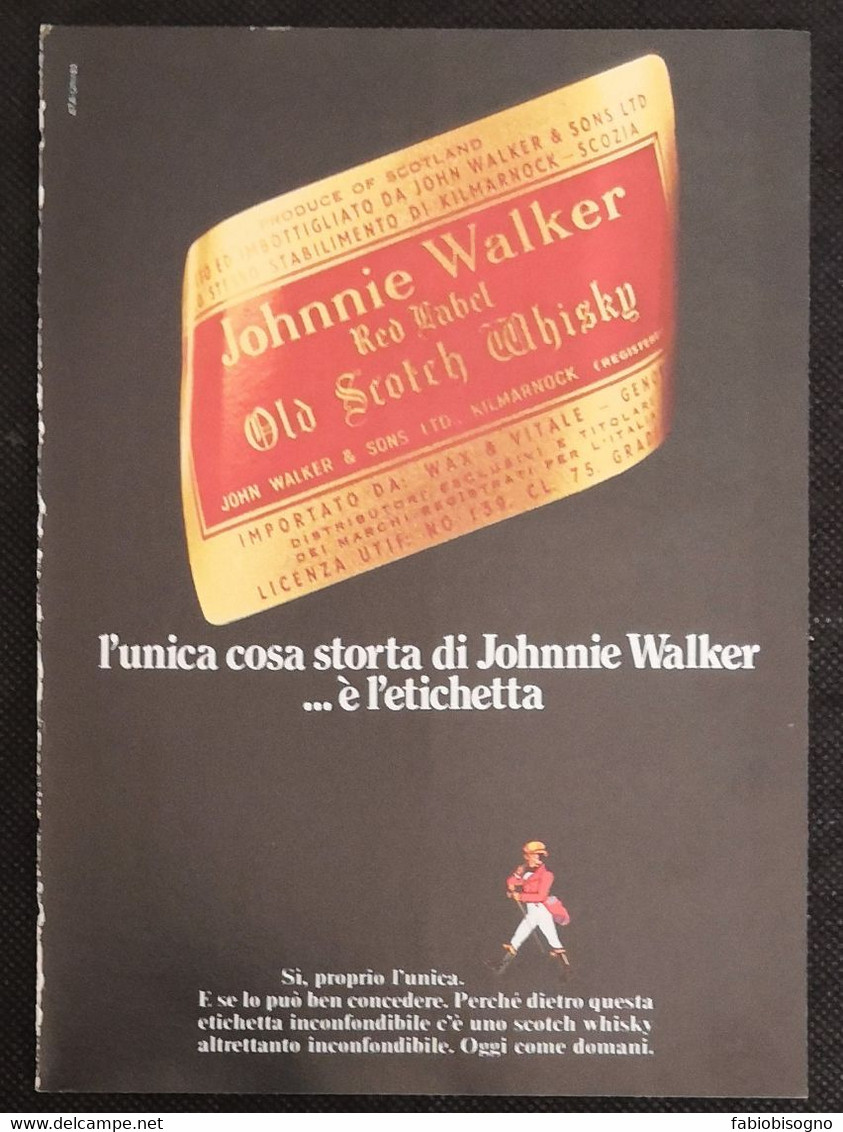 1976 - Johnnie Walker Red Label Old Scotch Whisky - 1 Pag. Pubblicità Cm. 13 X 18 - Spirituosen