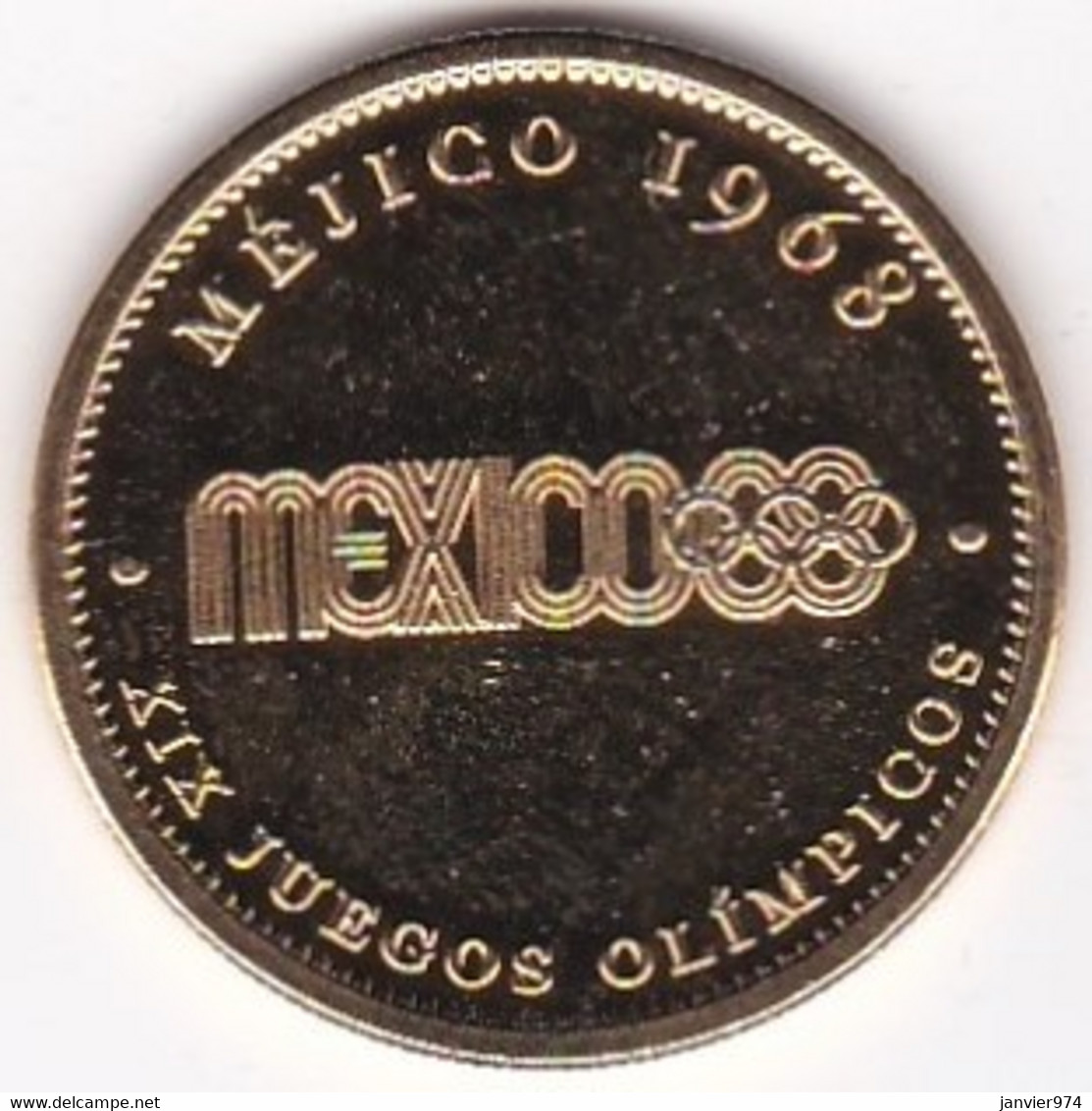 Jeton En Laiton Jeux Olympiques D'été Mexico 1968 - Andere & Zonder Classificatie