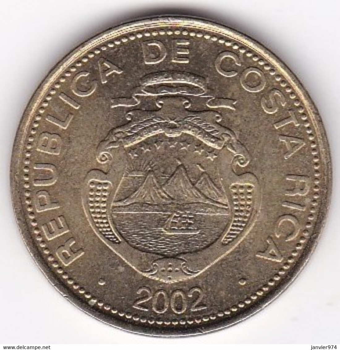 Costa Rica 50 Colones 2002, Cupro-aluminium-nickel, KM# 231.1a - Costa Rica