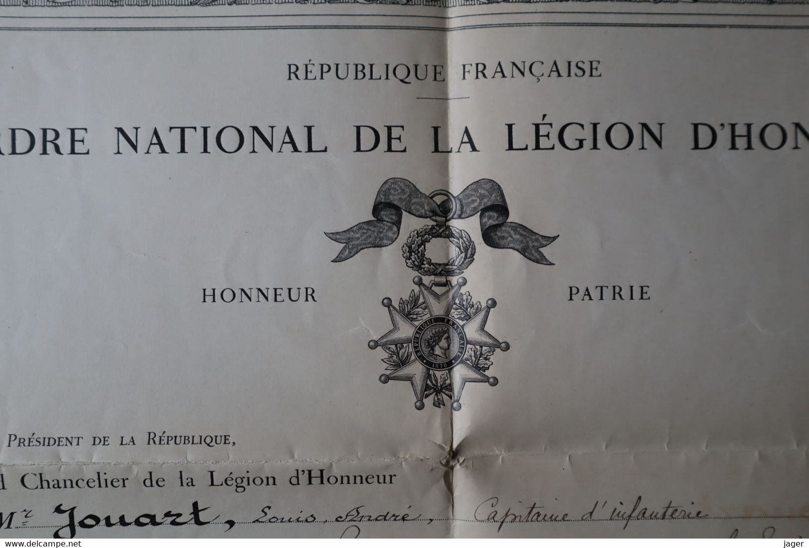 Diplôme De La LEGION D'HONNEUR  Chevalier  3 Mai 1916 - Diploma & School Reports