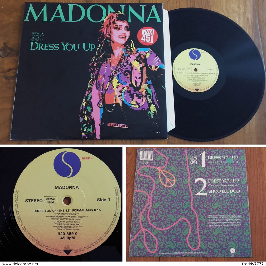 RARE Deutsch MAXI 45t RPM (12") MADONNA «Dress You Up» (1985) - Collectors