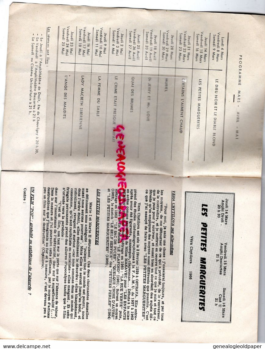 86- POITIERS- PROGRAMME CINEMA MARS-AVRIL -MAI 1968- CERTAINS L' AIMENT CHAUD-MARILYN MONROE-TONY CURTIS-DR JERRY MISTER - Documents Historiques