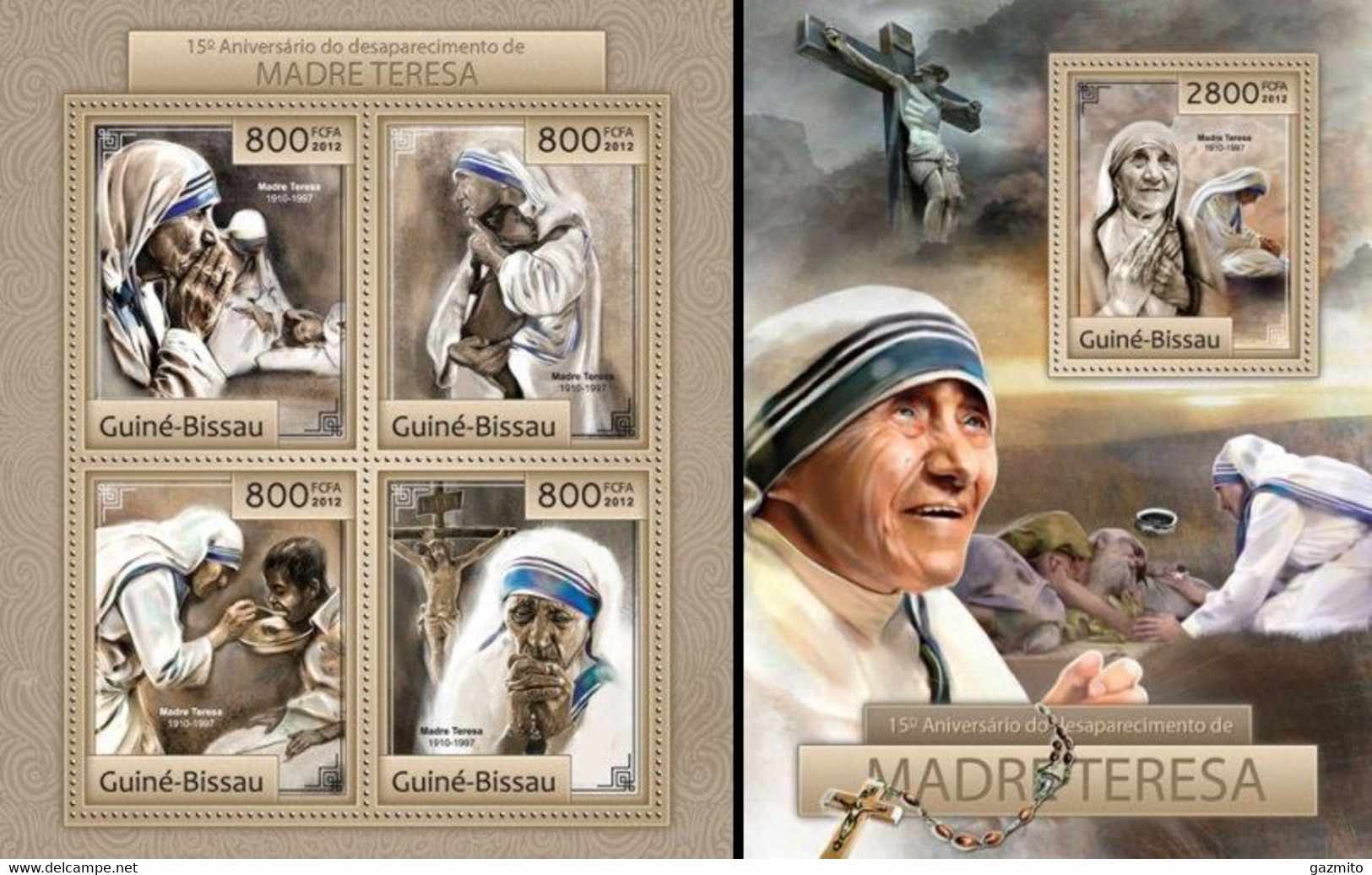 Guinea Bissau 2012, Mother Teresa, 4val In BF +BF - Mutter Teresa