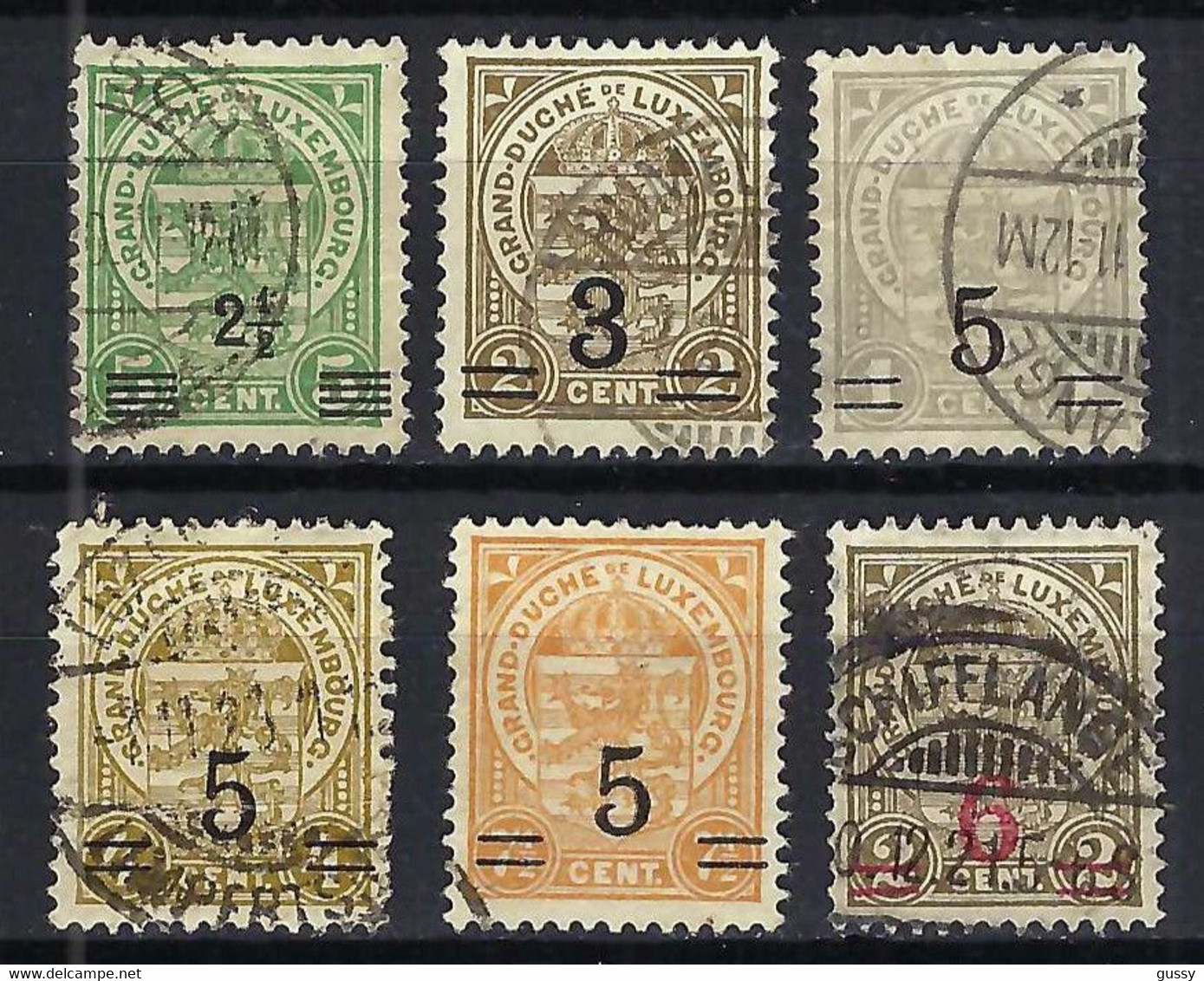 LUXEMBOURG 1916-24: Lot D'obl. CAD - 1907-24 Wapenschild