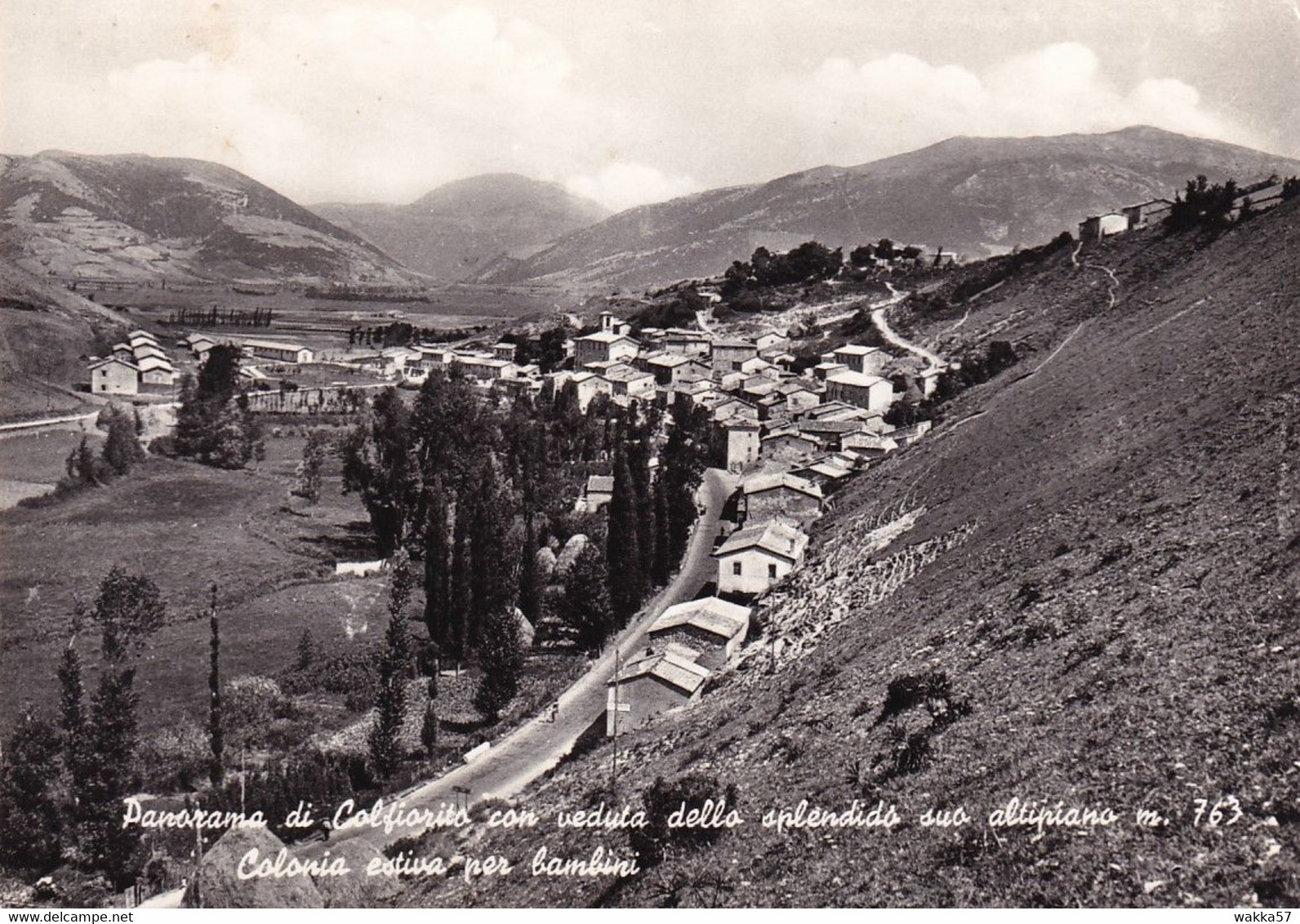 AA393 COLFIORITO FOLIGNO PERUGIA PANORAMA VEDUTA ALTIPIANO COLONIA ESTIVA BAMBINI   F.g. Viaggiata - Arezzo