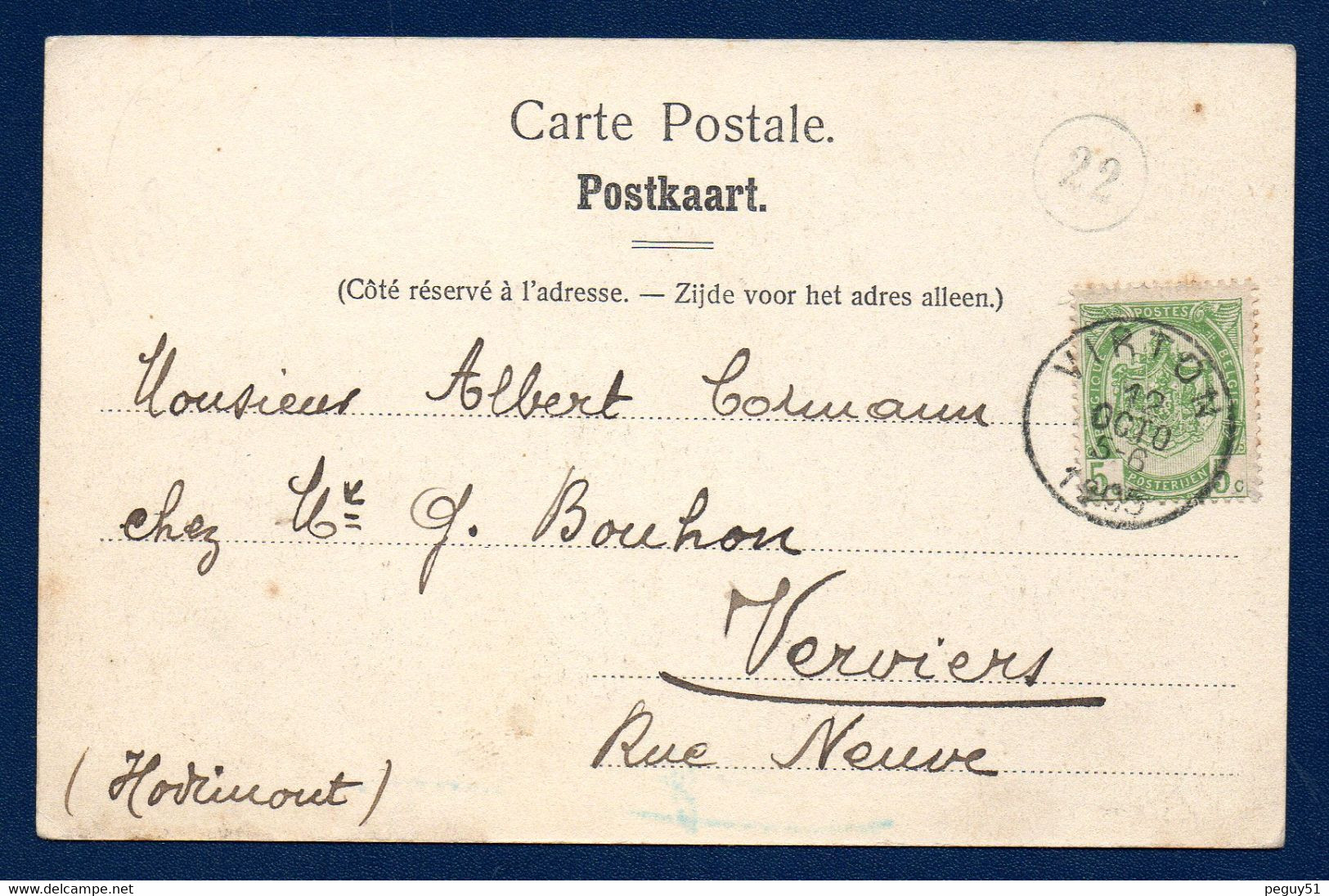 Virton. Grand' Place. Au Bon Marché, Blaise Victor. Imprimerie Raty. Pharmacie Sternon. Fabrique De Parapluies. 1905 - Virton