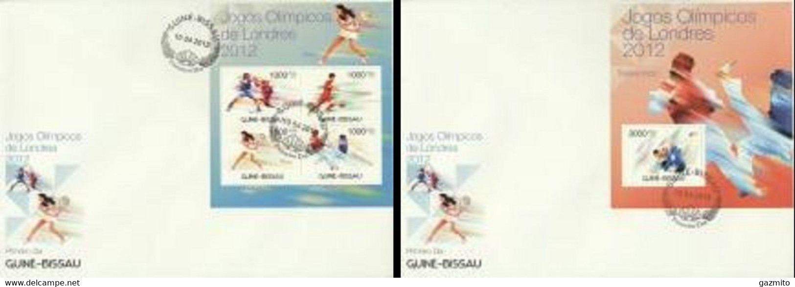 Guinea Bissau 2012, Olympic Games In London, Taekwondo, 4val In BF +BF In 2FDC - Non Classificati